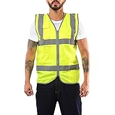 Kolossus Safety Vest For Men - High Visibility Reflective Vest - Chalecos Reflectantes de Seguridad - Yellow - Orange