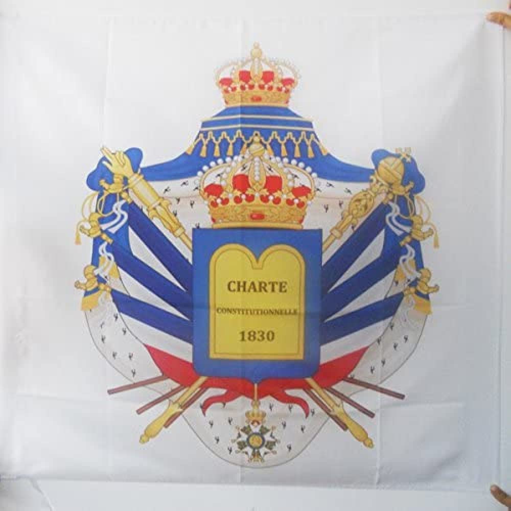 AZ FLAG - French July Monarchy Coat of arms Flag - 3x3 Ft - 100% Polyester Kingdom of France Banner with Sleeve - Fade Resistant - Vivid Colors - 3' x 3' Feet - 90x90 Cm