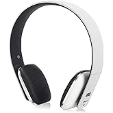 August EP636 Bluetooth Headphones - Wireless On-Ear Headphones with NFC/Headset Microphone - White
