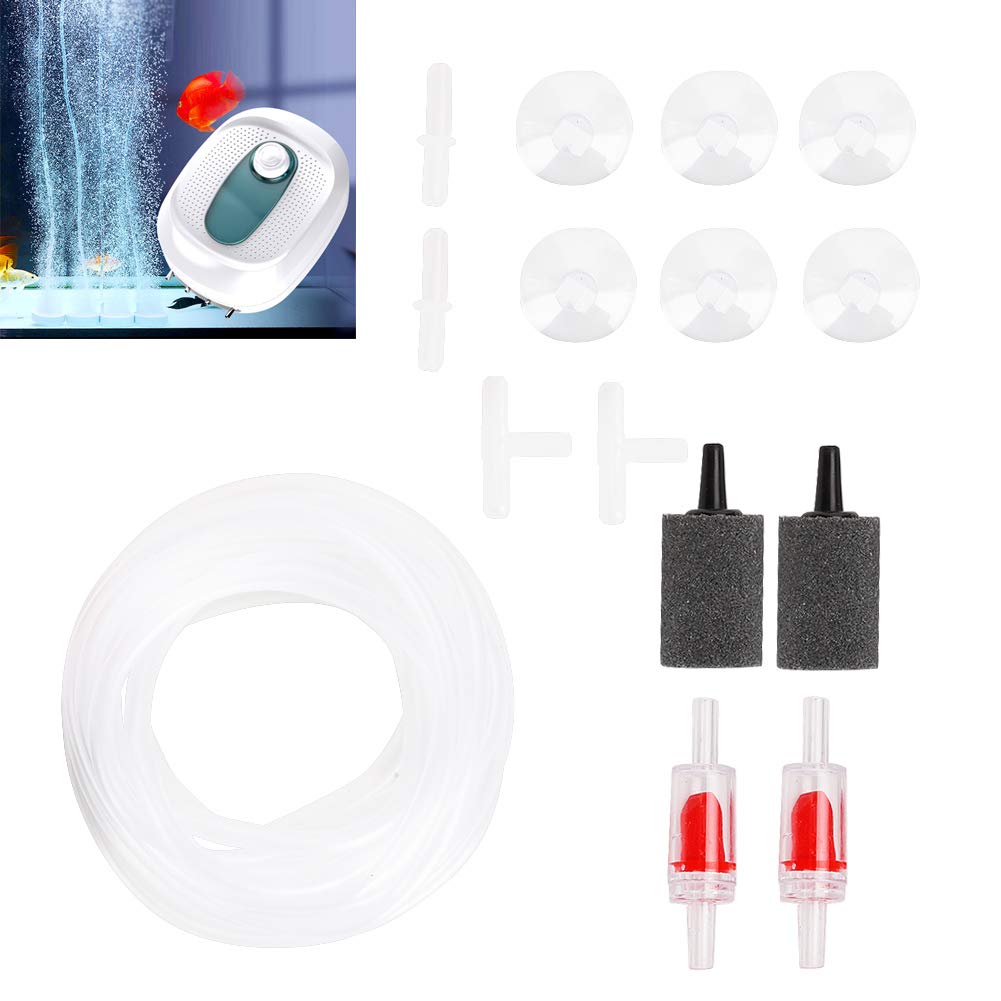 Aquarium Air Pump Accessory Kit with Check Valve, Suction Cups, Airline Tubing and Air Stone