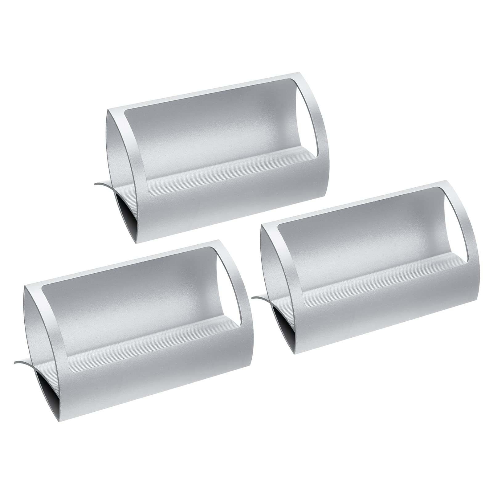 YOKIVE 3 Pcs Business Card Holder, Office Card Collection Organizers with Aluminum Keep Desk Neat, Great for Office, Home, Exhibition (Silver, 4.13-Inch)