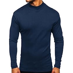 Turtleneck Men Long Sleeve Pullover Basic Designed