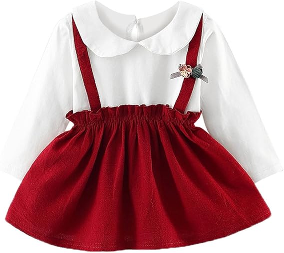 Amazon Co Jp ワンピース ベビー服 Glennoky キッズ服 3色 ストラップドレス スカート ワンピース 可愛い 旅行 アウター 長袖 お嬢様 子供服 こども 赤ちゃん服 女の子 三五七 日韓風 秋冬 着心地いい カジュアル シンプル 誕生日 記念日 学園祭 服 ファッション小物