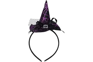 SHELIKY Halloween Witch Hat Headband for Halloween Dress up Party Supplies Spiderweb Hairband Christmas Carnival Masquerade