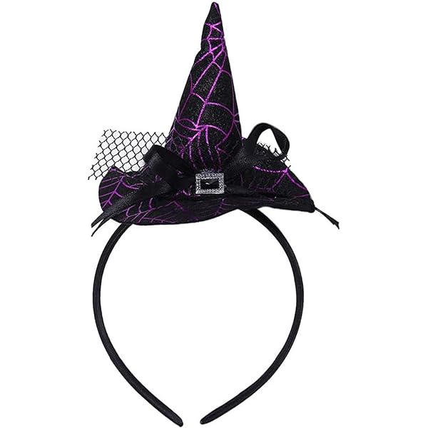 Kit Accessoires Halloween Femme - 5 Pièces : Serre-Tête Sorcière, Masque, Collier, Gants, Chaussettes - Style Gothique/Vintage