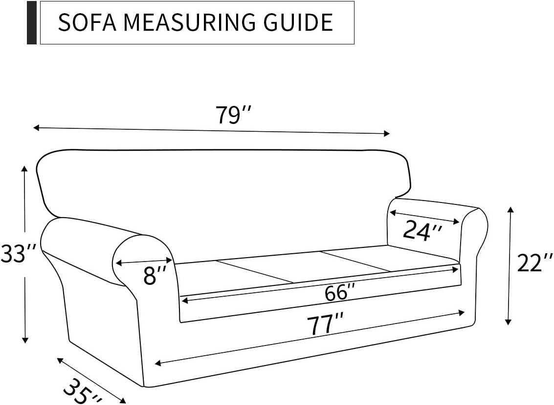 Easy-Going Couch Cover, Stretch Sofa Slipcover, Soft Jacquard Sofa Cover, Non-Slip Slipcovers with Elastic Bottom, Furniture Protector for Kids, Pets (Sofa, Dark Gray): Furniture & Decor