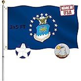 Hypoth Embroidery Double Sided US Air Force Military Flag 3x5 Outdoor- 340D Heavy Duty United States Air Force Flags with 2 Grommets