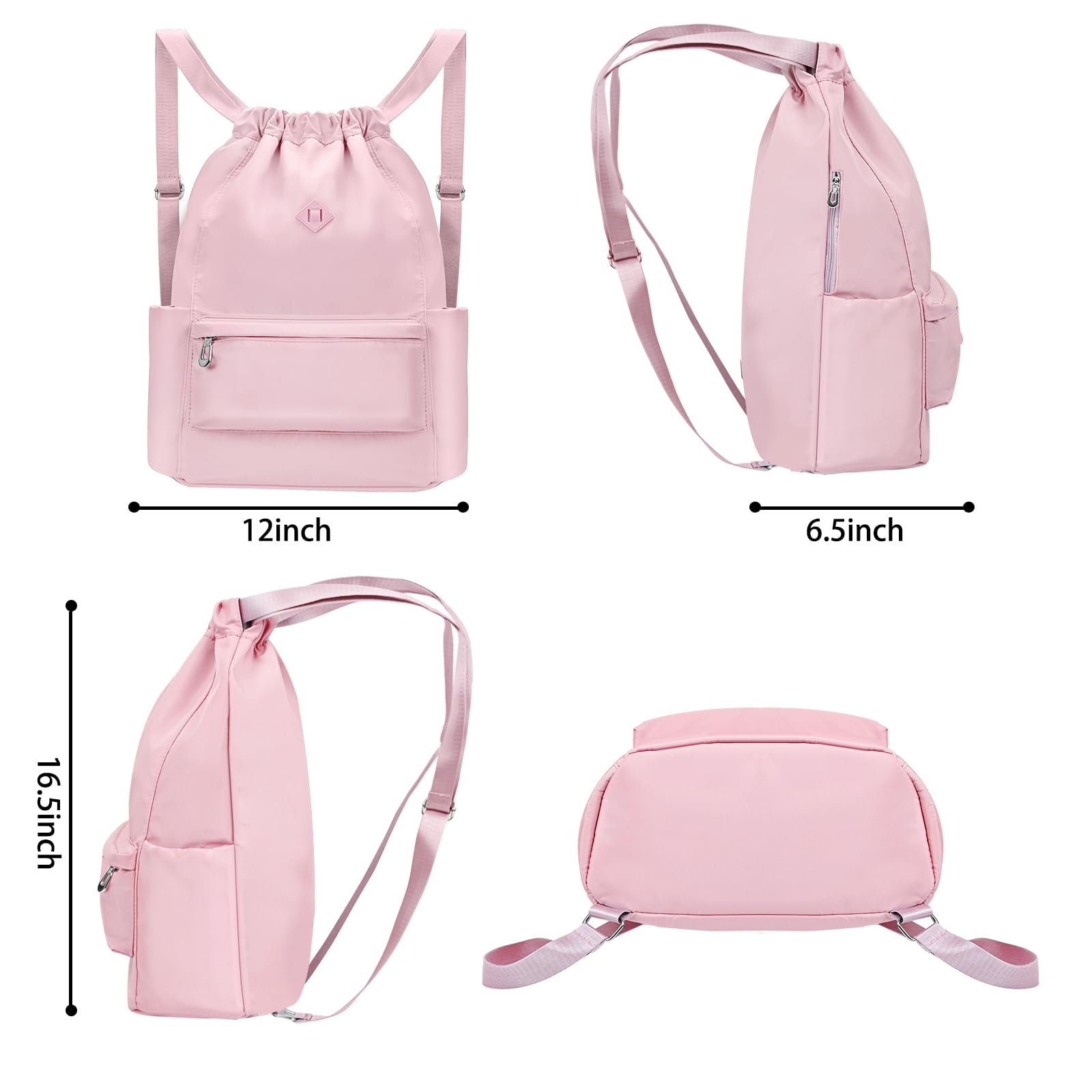 BAVELOE Drawstring Backpack with Wet Pocket Gym Backpack Water-Resistant Cinch String Bag Beach Swim for Women Men