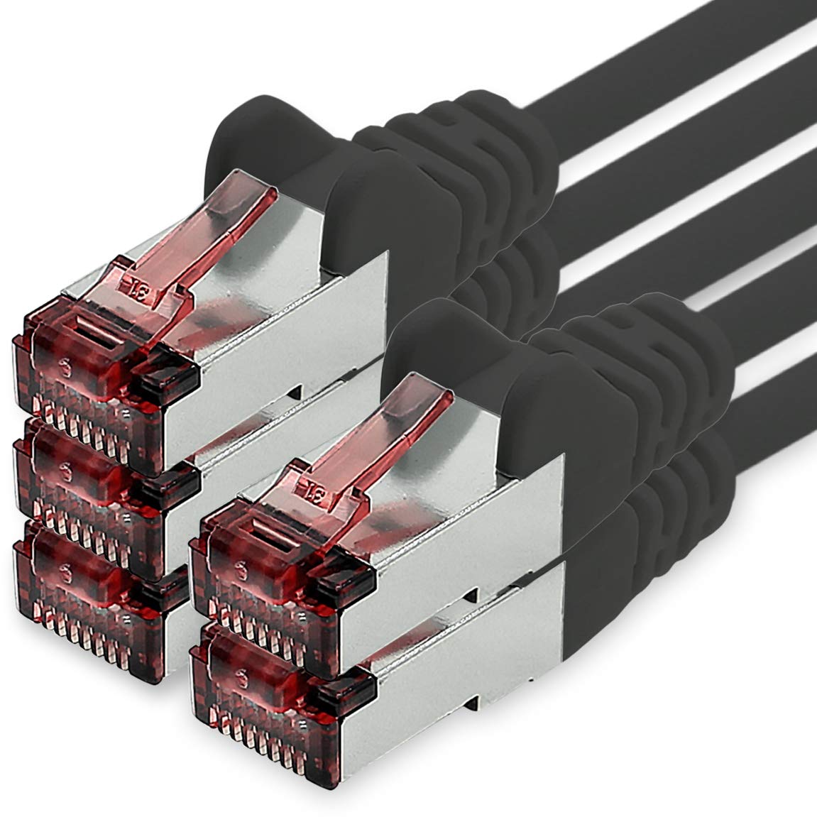 1CONN Cat6 network cable 5 x 0.25 m black Ethernet cable Lankabel Cat6 Lan network cable Sftp Pimf patch cable 1000 Mbit s