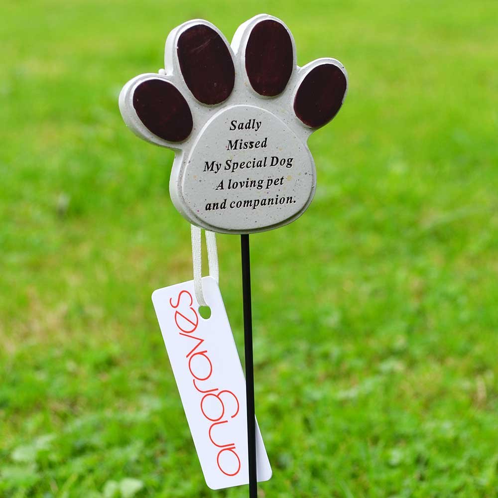 Angraves Special Dog Paw Print Memorial Pet Memory Tribute Stick