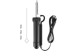 LODDERY Solder sucker,Automatic Desoldering Pump Vacuum, Electric Solder Tin Sucker, Electric Desoldering Pump Automatic Vacuum Solder Sucker US Plug AC 110V 30W with 3 Soldering Suction Tips