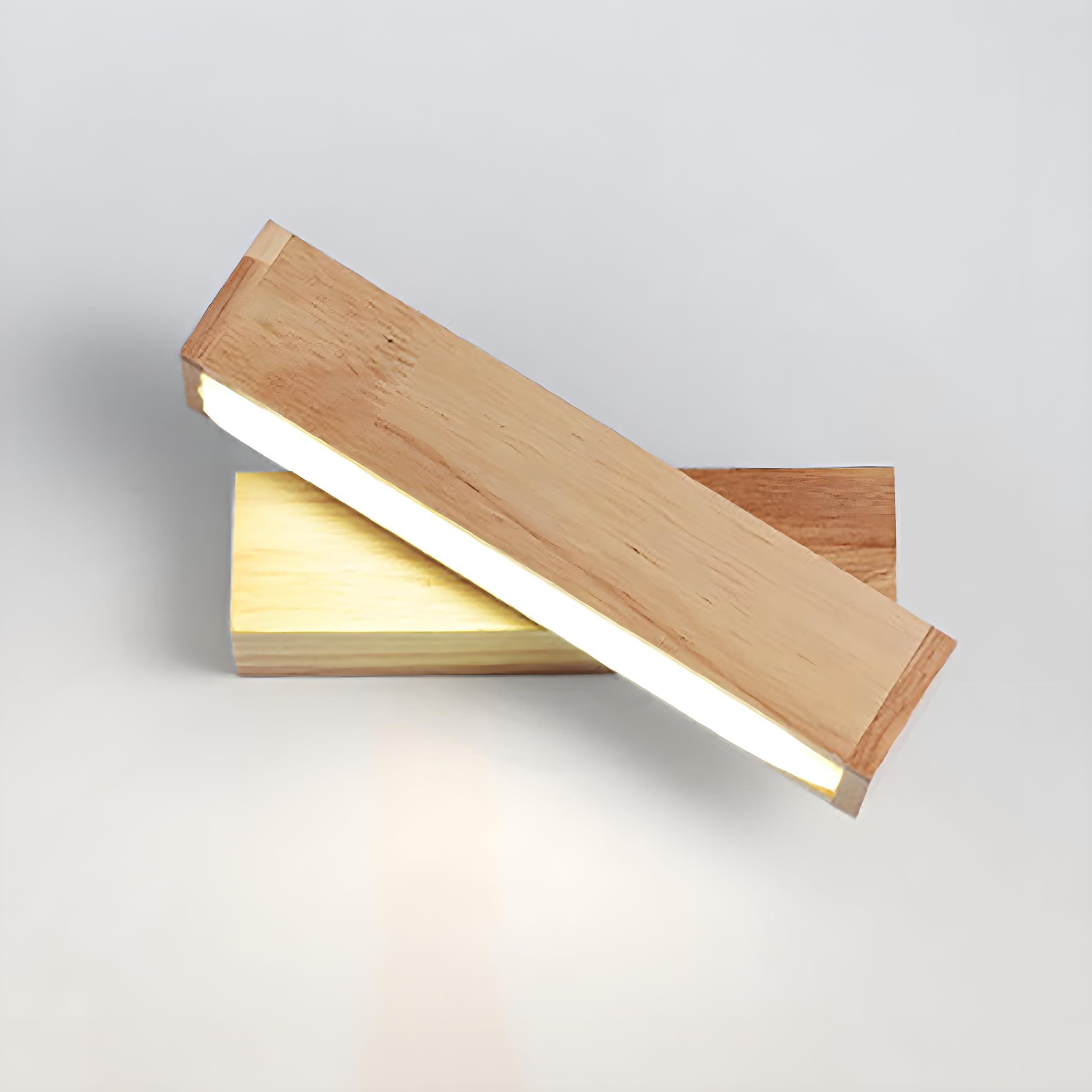 Chrasy LED Wall Light Modern Wooden Indoor Wall Sconce Lamps, Rotatable 270° Angle Up Down Lighting Fixture Fit for Hallway Stairs Hotels Bedside Living Room, 20W Warm White