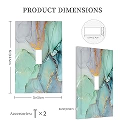 Teal Blue Abstract Marble Light Switch Cover Single
