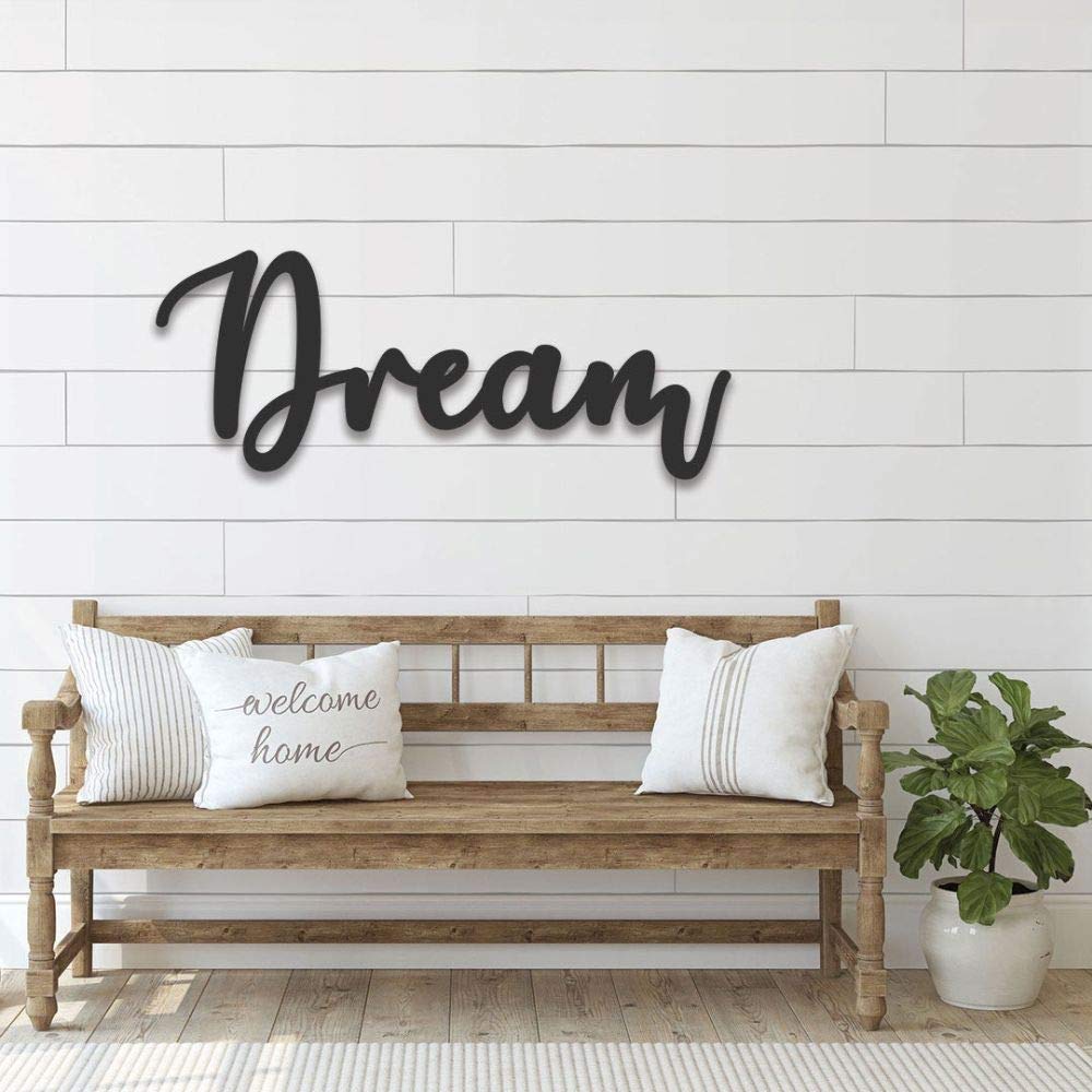 Handmade Dream Achievers Sign Black Metal Word