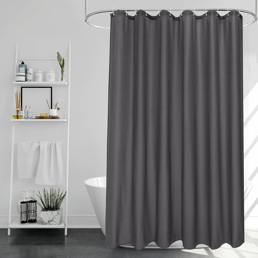 EurCross Charcoal Cloth Shower Curtain 180x180cm Quick Dry Water-Repellent