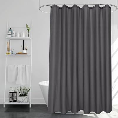 EurCross Charcoal Cloth Shower Curtain 180x180cm Quick Dry Water-Repellent