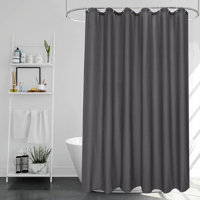 EurCross Charcoal Cloth Shower Curtain 180x180cm Quick Dry Water-Repellent