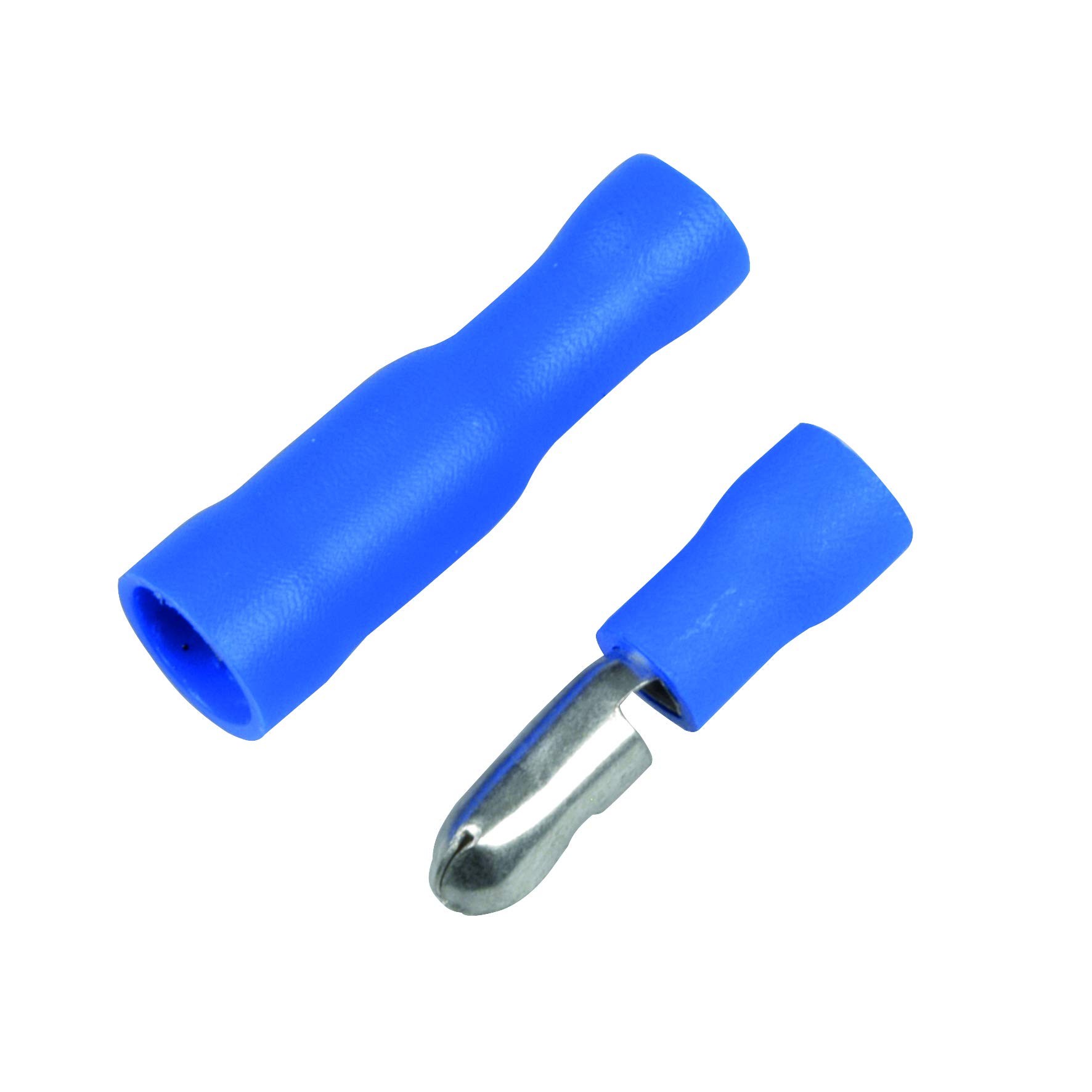 Cartrend 10489 10x Round Connectors with Sleeves Blue Insulated Crimp Connectors for Cables 1.5-2.5 mm²