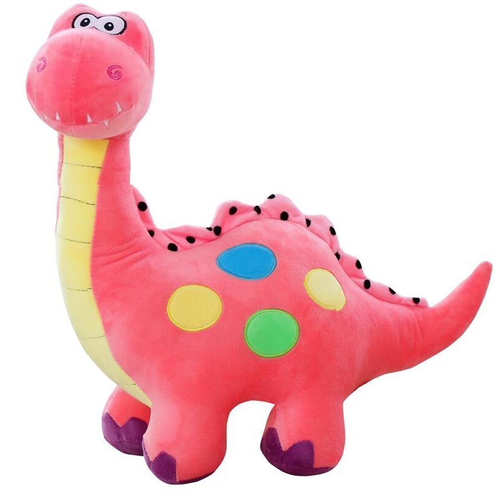 Marsjoy 14" Pink Stuffed Dinosaur Plush Toy, Plush Dinosaur Stuffed Animal for Baby Girl Boy Kids Birthday Gifts