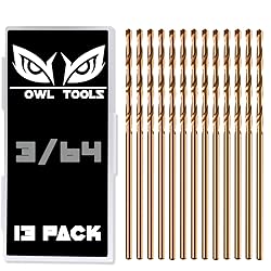 Owl Tools 3/64" Inch Cobalt Drill Bits - 13 Pack of