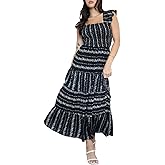 Angie Women's Printed Ruffle Straps Maxi Dress
