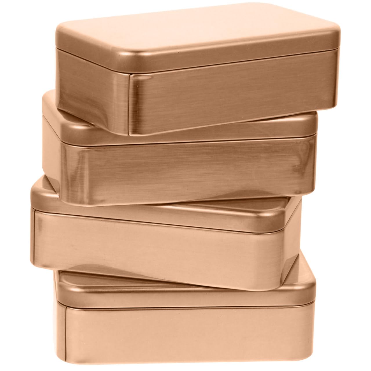 DOITOOL Tinplate Tins Gift Packaging Boxes 4 Pack Small Rectangular Metal Boxes Storage Containers with Hinged Lids for Candy Party Wedding Favors and Small Money Tin