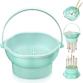 senbowe 3 in 1 Makeup Brush Cleaner Mat, Silicone Makeup Brush Cleaner Bowl Cosmetic Brushes Cleaning Pad Tool Organizer for Storage and Air Drying, Make Up Brush Washing Tool for Sponge