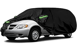 SPORTULI Waterproof Car Covers Replace for 1984-2007 Dodge Grand Caravan and Chrysler Town Town & Country Minivans, 6 Layers All Weather Car Cover with Zipper Door for Snow Rain Dust Protection