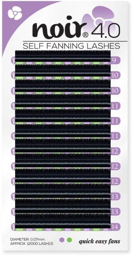 Noir Volume Lashes Easy Fan Lashes D curl 0.07 Mixed Russian Volume Self Fanning Eyelash Extensions