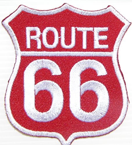 ROUTE 66 Shield Logo Lady Biker Rider Hippie Punk Rock Tatoo Jacket T-shirt Patch Sew Iron on Embroidered Sign Badge Costume
