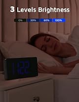 GOLOZA Projection Alarm Clock Digital 180 Degree Projector LED USB Charger view 3