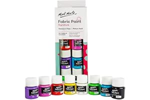 Mont Marte Signature Fabric Paint, 8pc x 20ml (0.7oz), Suitable for DIY Fashion and Homewares