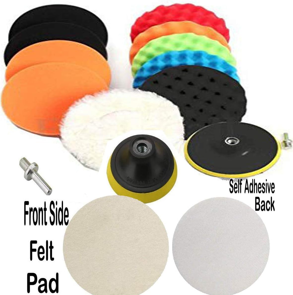 Drill Buffer 12pcs Polishing Pads Sponge Woolen Polishing Waxing