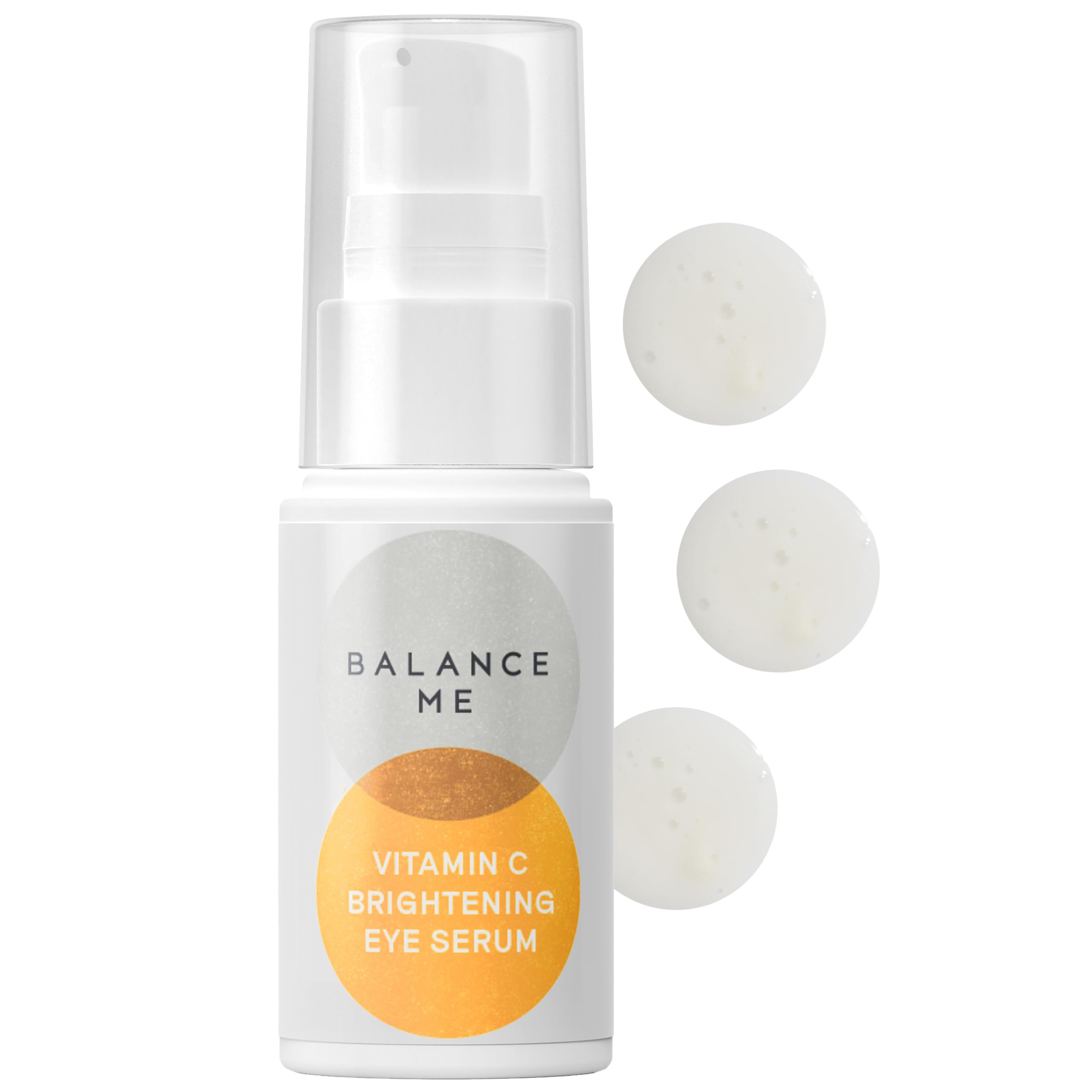 Balance Me Vitamin C Brightening Eye Serum, Cream for Dark Circles and Puffy Eyes, Hyaluronic Acid for Anti Aging and Under Eye Treatment