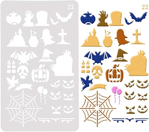 Amazon Com Veecome Halloween Kids Hollow Out Diy Hand Painting Template Craft Card Graffiti Making Toy