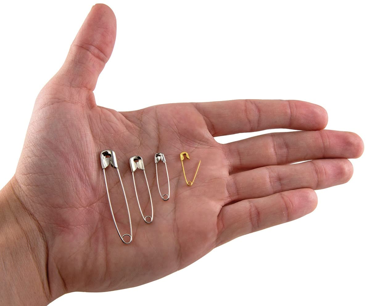 Singer 00225 Assorted Steel and Brass Safety Pins, Multisize, 50-Count