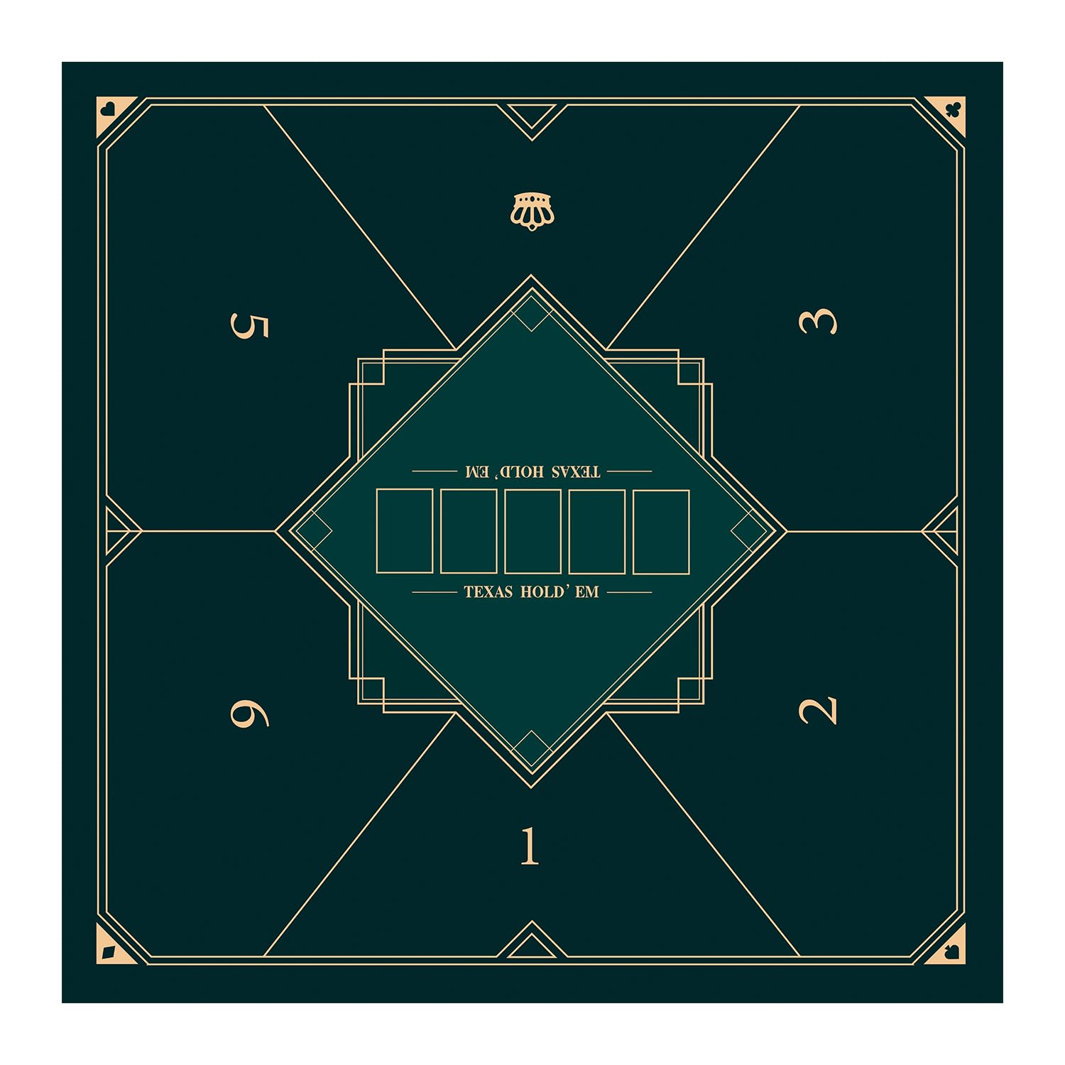 LaiEr 60/80/100/120/140/160cm Square Poker Mat Texas Hold'em Poker Rubber Mat Poker Topper for Tables Folding Portable Poker Table Top Layoutw for Poker Games Blackjack Casino(60 * 60cm FangTuAn1) โ image 1