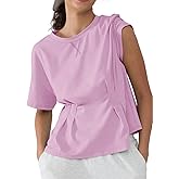 YIPINK Workout Shirts for Women Short Sleeve Loose Fit Athletic Tops Moisture Wicking Yoga Running Gym Casual Shirts