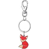 feb.7 Key Ring,Cute Key chain Pendant Fox Keychain Men Women Bag Hangings Keyring Animal Shape Style Keychain Novelty Metal Enamel Orange Fox Key Chain Charmed Gifts