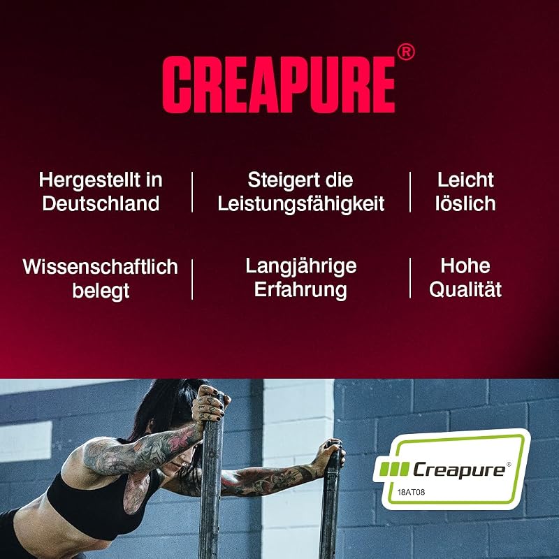 Creatine Monohydrate Unflavoured Powder 500g - 100% Creapure Creatine - Aminosäure - Kreatin
