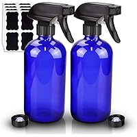 2 Pack Glass Spray Bottle, Wedama Blue 16oz Glass Spray Bottle Set & Accessories for Aromatherapy Facial hydration…