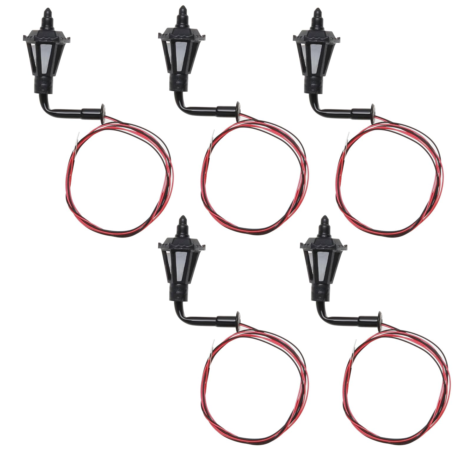 EMSea 5pcs Model Railway 1:150 Outdoor Lantern Wall Lights Track N Railway Park Led Lamppost Wall Lights Model 3V Model Garden Miniature Lanscape