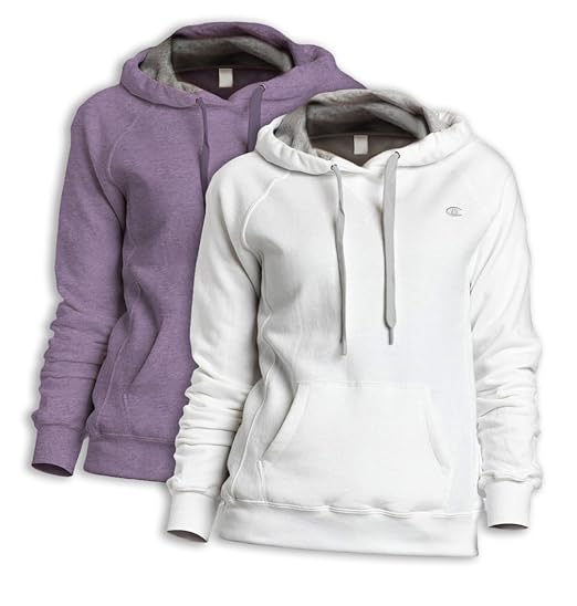 purple grey and white champion hoodie