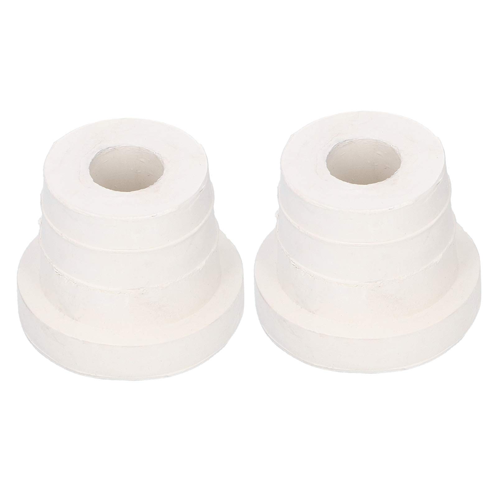 Tomotato Pool Ladder Bumper Caps, 2Pcs End Plugs Universal Fit 1.5in Swimming Pool Ladder Tubing with Rubber Protection for Inground Pools White Tubing Accessories