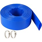 NICALAS 1.5"x70FT Pool Backwash Hose, Heavy-Duty PVC with Steel Clamps | heavy-duty PVC, 2 stainless steel clamps included, for above ground pools, sump pump, filter drainage