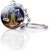 JWPavilion Zodiac 12 Constellations Charm Luminous Crystal Ball Pendant Key chain
