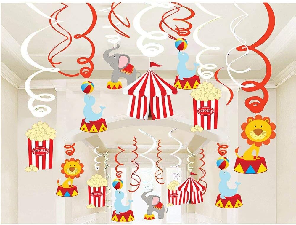 SaYaLa 30Pcs Carnival Hanging Swirl Decorations/Foil Swirl Party Decorations For Ceiling/Hanging Whirls Carnival/Birthday Party Supplies