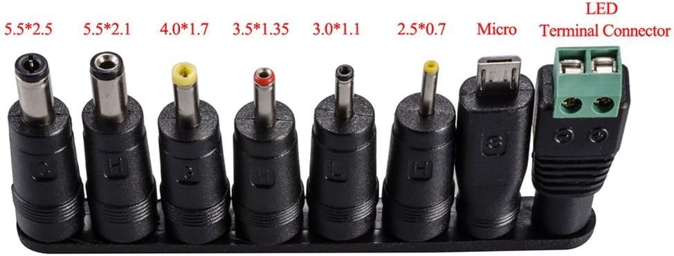 SZYSK 30W 2V-24V 1.2A Universal AC/DC Adapter Switching Power Supply with 8 Selectable Adapter Tips & Micro USB Plug, for 2V to 12V Household Electronics and LED Strip – 1.5A Max: Home Audio & Theater