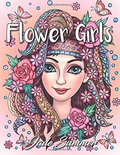 Download Flower Girls: An Adult Coloring Book with Cute Manga Girls, Fun Hair Styles, and Beautiful Floral Designs for Relaxation PDF