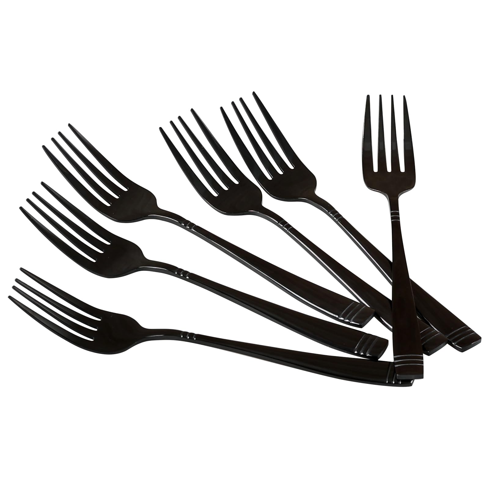 Aninhao 12-Piece Black Stainless Steel Dessert Fork, Salad Forks Set